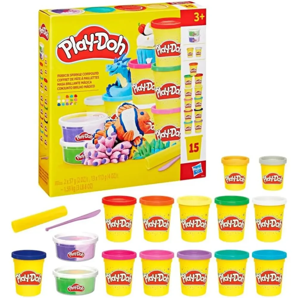 Play-Doh Magical Sparkle Pack, 15 Non-Toxic Sparkle, Super Shimmer, and Metallic - Picture 3 of 5